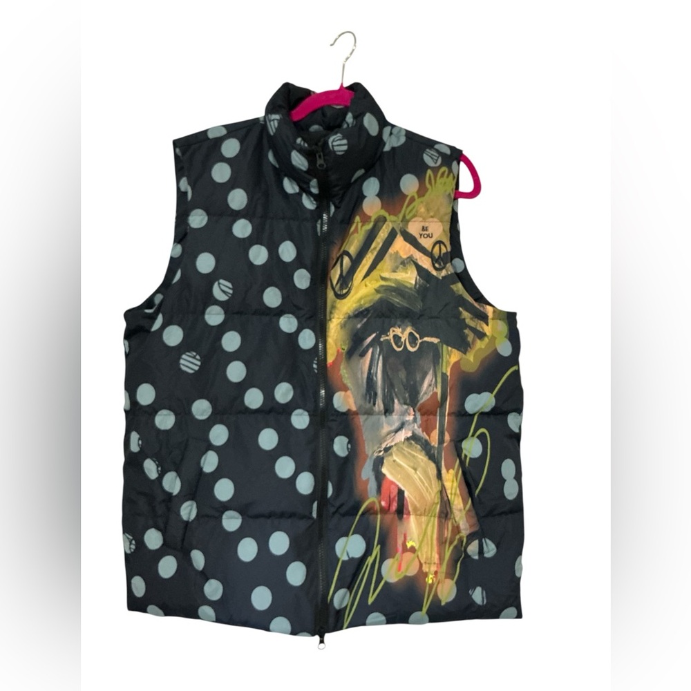 Puffer Vest – Size M / LARGE (Unisex Oversized Fit) 🎨 Marie Manon “Be You” Art